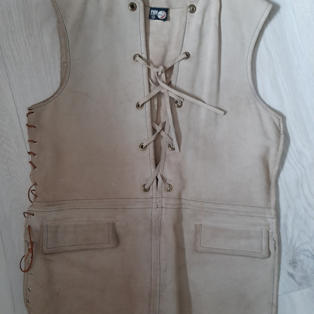Vintage rice sports wear leather vest